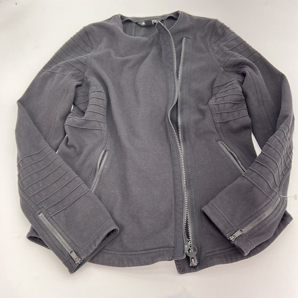 Athleta Black Moto Jacket Medium Zippers
